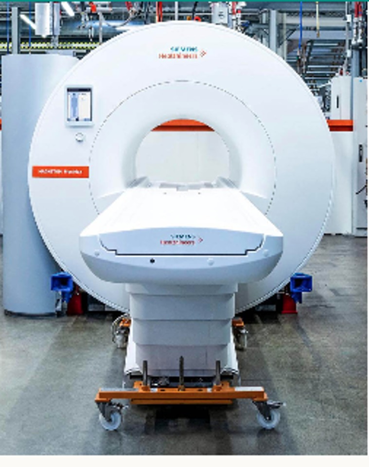 Siemens Healthineers MRI scanner in a production hall